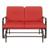 UV-Resistant Red 2 Seater Ergo Patio Glider Loveseat Rocking Chair Bench