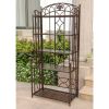 Indoor / Outdoor Wrought Iron Metal Bakers Rack 5-Shelf Plant Stand in Bronze