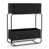 Modern Black Metal Vertical Raised Garden Bed Two-Tier Planter Box