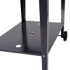 Black Metal Garden Potting Bench with Wheels
