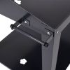 Black Metal Garden Potting Bench with Wheels