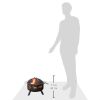 Large Black Steel Outdoor Fire Pit with Bear Deer Animals