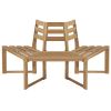 Half Hexagonal Outdoor Tree Bench in Weather Resistant Acacia Wood