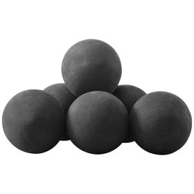 Ceramic Fire Balls, 5 Inch 6 Pcs Round Fire Stones, Reusable Lava Rocks Indoor and Outdoor Use, Decorative Fire Pit Rocks for Propane/Gas Firepla