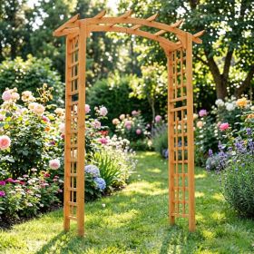 7.5' round Outdoor Garden Style Arbor Arch Trellis Fir Wood Rustic Elegance for Plant Climbing Support