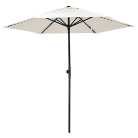 Outdoor Patio Umbrella 7.5FT 6-Rib Ivory, Garden Parasol