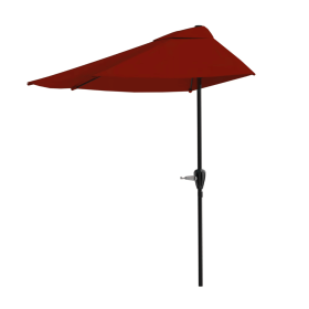 9ft Half Umbrella for Balcony, Porch, or Deck, Red (Shipment from Walmart)