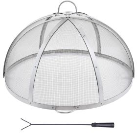 Firepit Spark Screen Lid, 40" Diameter, Outdoor Firepit Ring Cover Round Accessories, Fire Pit Metal Cover