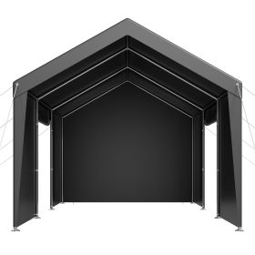 Carport, 10 x 20 FT Outdoor Car Canopy, Potable Carport with Removable Sidewalls & Door, Heavy Duty Car Shelter, UV-Resistant & Water-Resistant