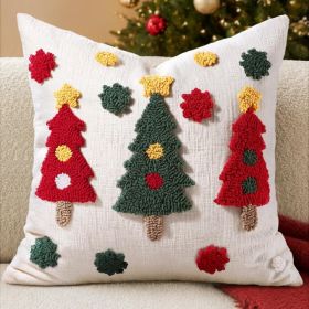 Christmas Tufted Pillow Cover 18x18 Inch, Three Trees (Option: Three Trees)