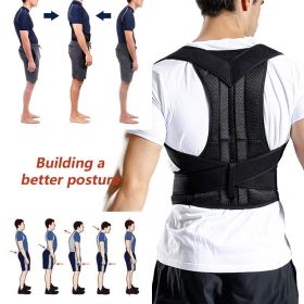 Back Posture Brace Clavicle Support Stop Slouching and Hunching Adjustable Back Trainer Unisex (Color: Gray, size: L)