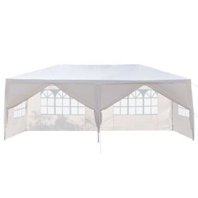 10'x20' Outdoor Party Tent with 6 Removable Sidewalls, Waterproof Canopy Patio Wedding Gazebo, White (Color: as picture)