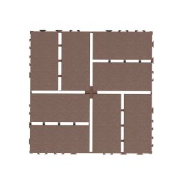 11.81"x11.81"x0.79"Grey & Brown Colors - Stylish Interlocking Flooring (Color: Brown)