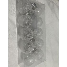 Snow 10 LED Globe String Lights, 6.5FT Battery Operated Fairy Lights, Warm White 3000K Christmas Decor Lights (Option: Snow)